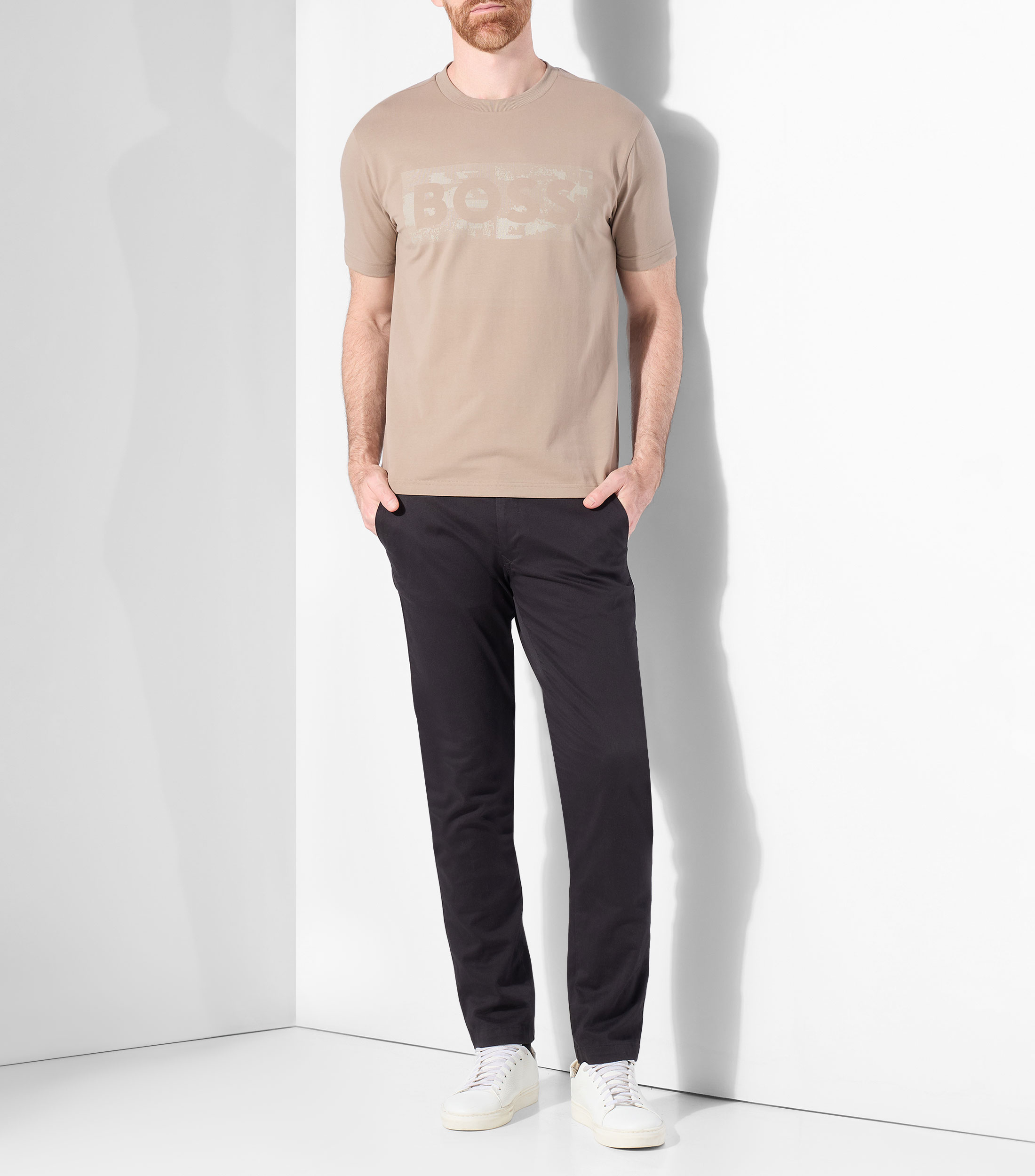 Playera cuello redondo manga corta estampada Hombre